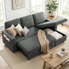 3 Seater Corner Sofa Bed w/ Storage Convertible Pull Out Sofa Bed