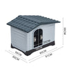 XL Plastic Dog Kennel Pet House Garden Indoor Outdoor Animal Shelter Bed+Door