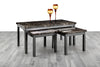 Lucy (2+1) Coffee With 2 Side Tables MDF Wooden Marble Effect Nest Marble Look