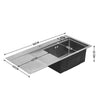 Large Single Double Bowl Inset Undermount Kitchen Sink Basin with Strainer Waste
