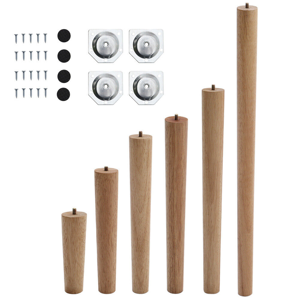 4X Wood Table Legs Tapered Square Oak Beech Table Chair Stool Chest Sofa 9 Size