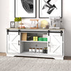 Sliding Barn Door Sideboard Storage Cabinet Coffee Bar TV Stand Farmhouse Style