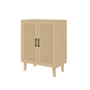 Wooden Storage Cabinet with Rattan Decorating Buffet Sideboard Accent Cabinet
