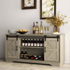 Sliding Barn Door Sideboard Storage Cabinet Coffee Bar TV Stand Farmhouse Style