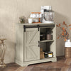 Sliding Barn Door Sideboard Storage Cabinet Coffee Bar TV Stand Farmhouse Style
