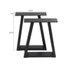 Set of 2 Black Metal Table Bench Legs Frames Trapezium With Top Steel Base Frame