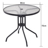 Outdoor Dining Table Garden Patio Tempered Glass Top Metal Legs Bistro Furniture