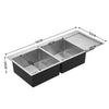 Large Single Double Bowl Inset Undermount Kitchen Sink Basin with Strainer Waste