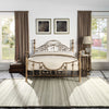 BRUSHED ANTIQUE BRASS METAL BED FRAME - SMALL DOUBLE - KING