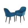SET OF 4 ANIKA MODERN VELVET DINING CHAIR PADDED SEAT METAL LEGS KITCHEN