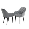 SET OF 4 ANIKA MODERN VELVET DINING CHAIR PADDED SEAT METAL LEGS KITCHEN