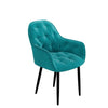 SET OF 4 ANIKA MODERN VELVET DINING CHAIR PADDED SEAT METAL LEGS KITCHEN