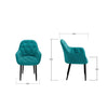 SET OF 4 ANIKA MODERN VELVET DINING CHAIR PADDED SEAT METAL LEGS KITCHEN