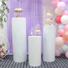 3/5X White Metal Plinth Cylinder Dessert Pedestal Wedding Flower Display Stands