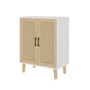 Wooden Storage Cabinet with Rattan Decorating Buffet Sideboard Accent Cabinet