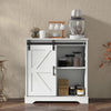 Sliding Barn Door Sideboard Storage Cabinet Coffee Bar TV Stand Farmhouse Style