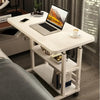 Simple Adjustable Laptop Desk w/ Wheels Movable Bedside Computer Table Portable