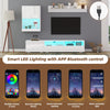 High Gloss White TV Wall Unit Set of 3 with LED Lights Display Cabinet & Shelves