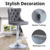 Velvet Swivel Bar Stools Set of 2 Swivel Kitchen Barstools Bar Chairs Grey Black