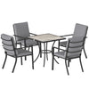 5 Pieces Outdoor Dining Set with Cushions, Garden Dining Set for 4