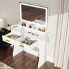 Dressing Table With Large Mirror & Size Folding Board Makeup Desk Vanity Ifnymi