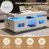 White High Gloss Coffee Table with LED Lights, 2 Doors & Storage, 100x50x43cm