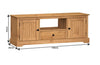 Country TV Unit Widescreen 2 Door 1 Drawer Media Solid Wood Pine Wooden Stand