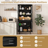 Modern Storage Cabinet Freestanding Sideboard with Adjustable Shelf-Black