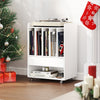 Rolling Vinyl Display Shelf Storage Cabinet with Drawer & Open Shelf