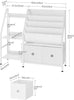 Kids Bookshelf and Toy Storage, Children's Bookcase with 3-Tier Storage Shelf a
