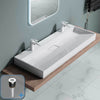Bathroom Wash Basin Sink Stone Wall Hung Countertop Large +Waste Trap 1200x460mm