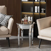 Modern Glass Mirrored Round Coffee Table Accent Side Table Italian Silver Tables