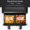 8-in-1 Air Fryer Double Digital Display Rapid Healthy Cooker Dual Basket 9L Tuyo