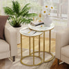 Set of 2 Luxury Accent End Side Table Minimalist Round Coffee Tables Living Room