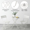 3PCS Dining Table Set Metal Table 2 Chairs Compact Space Saving Kitchen Bistro