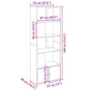 Bookcase Smoked Oak 70x36x189 Engineered Wood W8C3