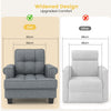 Accent Armchair Tufted Upholstered Linen Club Chair with Extra Pillow Modern