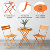 3PCS Dining Table Set Metal Table 2 Chairs Compact Space Saving Kitchen Bistro