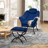 Comfy Armchair with Footstool, Lazy Chair with Footstool Accent Sofa Chair