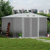 10 x 12 FT Galvanised Steel Sheds Garden Storage Shed Ventilation w/ Double Door