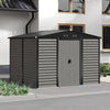 Wood Effect Garden Storage House with 2 Sliding Doors Outdoor Metal Sheds 10x8ft