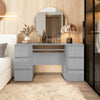 Dressing Table High Gloss Vanity Makeup Desk 6 Drawer Storage Home Computer Desk
