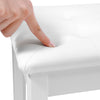 ♬Mustar Piano Stool Wooden Piano Bench With Storage Padded Keyboard Seat White