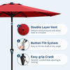 2.7M Garden Parasol Sun Shade Canopy Patio Outdoor Umbrella Crank Tilt UPF 50+