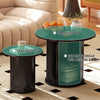 40CM/60CM Coffee Table Round Wood Side Table Sets With Hidden Storage Walnut