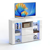 Modern Corner TV Unit Stand Entertainment Center LED Cabinet High Gloss TV Pxbng