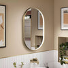 Nuie Columba Inset Frame LED Mirror Demist 800x500mm Brushed Brass Bathroom Gold