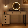 Dressing Table with 5 Drawers Mirror LED Lights Makeup Desk Vanity Table Bedroom
