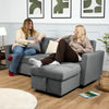 Milo Grey Corner Sofa Bed with Storage Velvet Pull Out Bed Left or Right Chaise