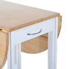 3pc Wooden Kitchen Cart Mobile Rolling Trolley Folding Stools Wheels Drawers
